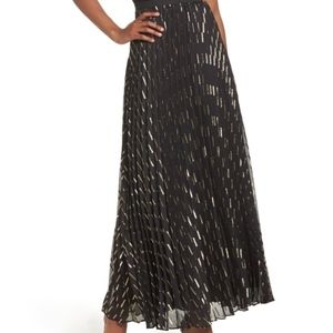 Eliza J Chiffon Black and Glitter Long Skirt